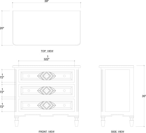 Bramble - Robertson 3 Drawer Small Dresser w/ Mirror A - US-WS-27410WCH----- - GreatFurnitureDeal