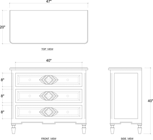 Bramble - Robertson 3 Drawer Dresser 3 Drawer-Mirror B - 27411WCH - GreatFurnitureDeal