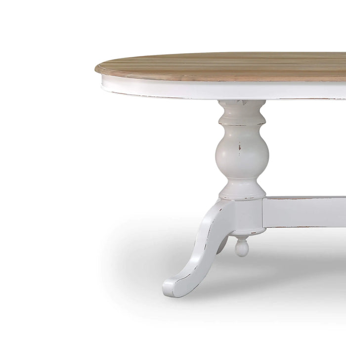 Bramble - Farmhouse Oval Dining Table 84'' in White Harvest - BR-27446WHD