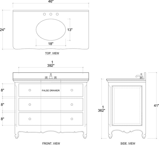 Bramble - Provence Single Vanity - US-WS-27449SNB----- - GreatFurnitureDeal