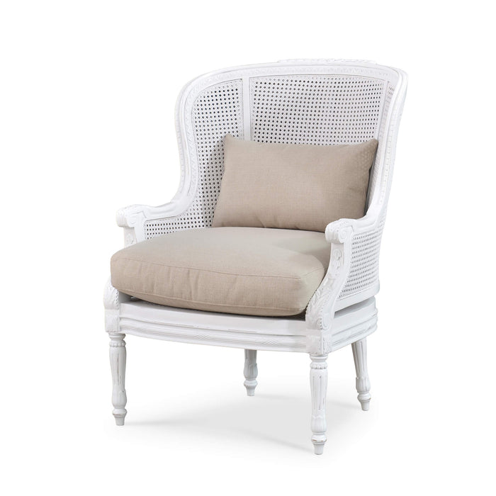 Bramble - French Wing Chair W- Rattan - 27499 - GreatFurnitureDeal