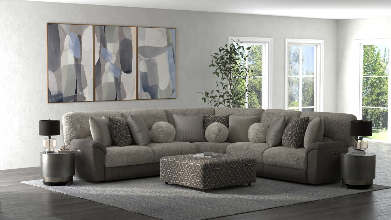 Catnapper - Rendezvous 5 Piece Power Headrest Reclining Sectional Sofa in Umber/Fawn - 62746-2744-2748-62745-62747