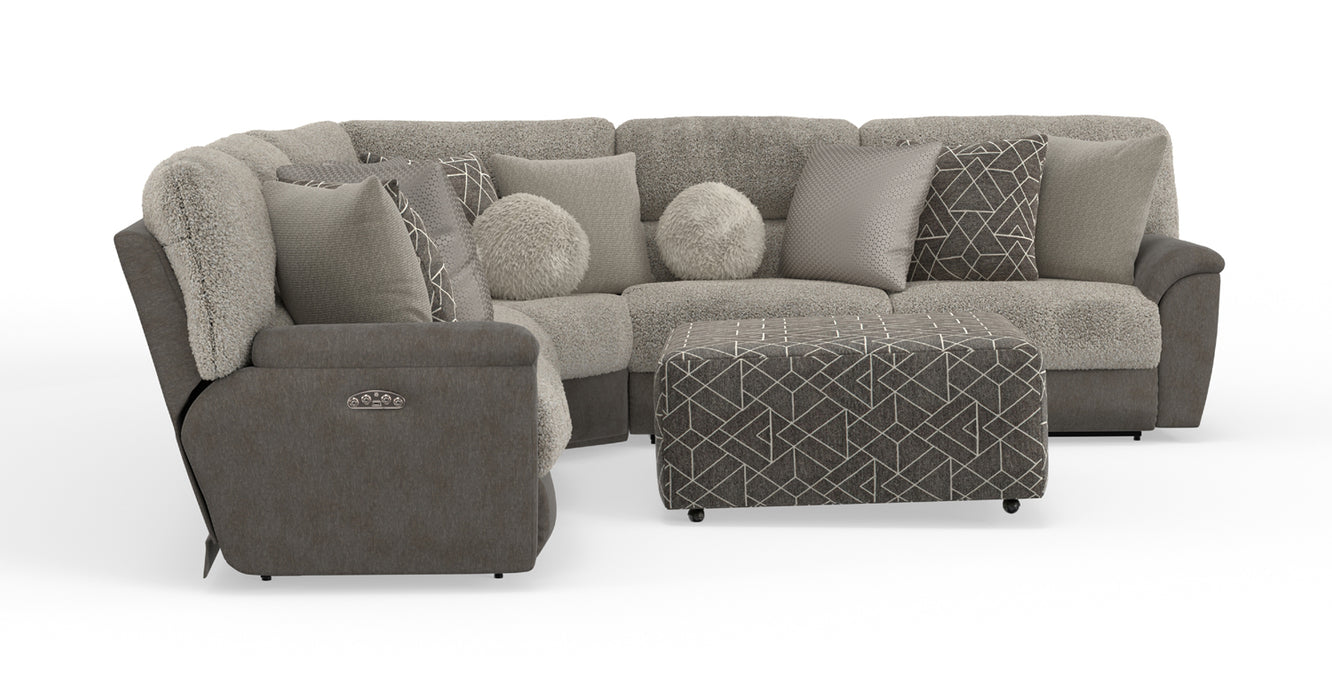 Catnapper - Rendezvous 5 Piece Power Headrest Reclining Sectional Sofa in Umber/Fawn - 62746-2744-2748-62745-62747