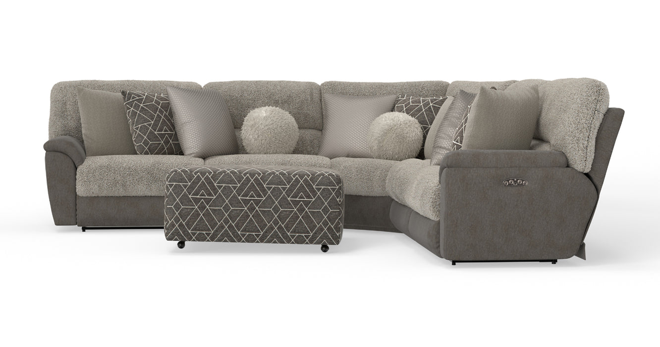 Catnapper - Rendezvous 5 Piece Power Headrest Reclining Sectional Sofa in Umber/Fawn - 62746-2744-2748-62745-62747