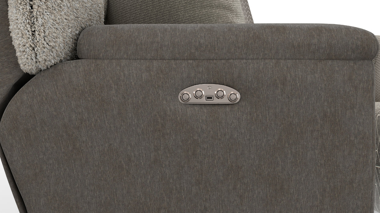 Catnapper - Rendezvous 5 Piece Power Headrest Reclining Sectional Sofa in Umber/Fawn - 62746-2744-2748-62745-62747