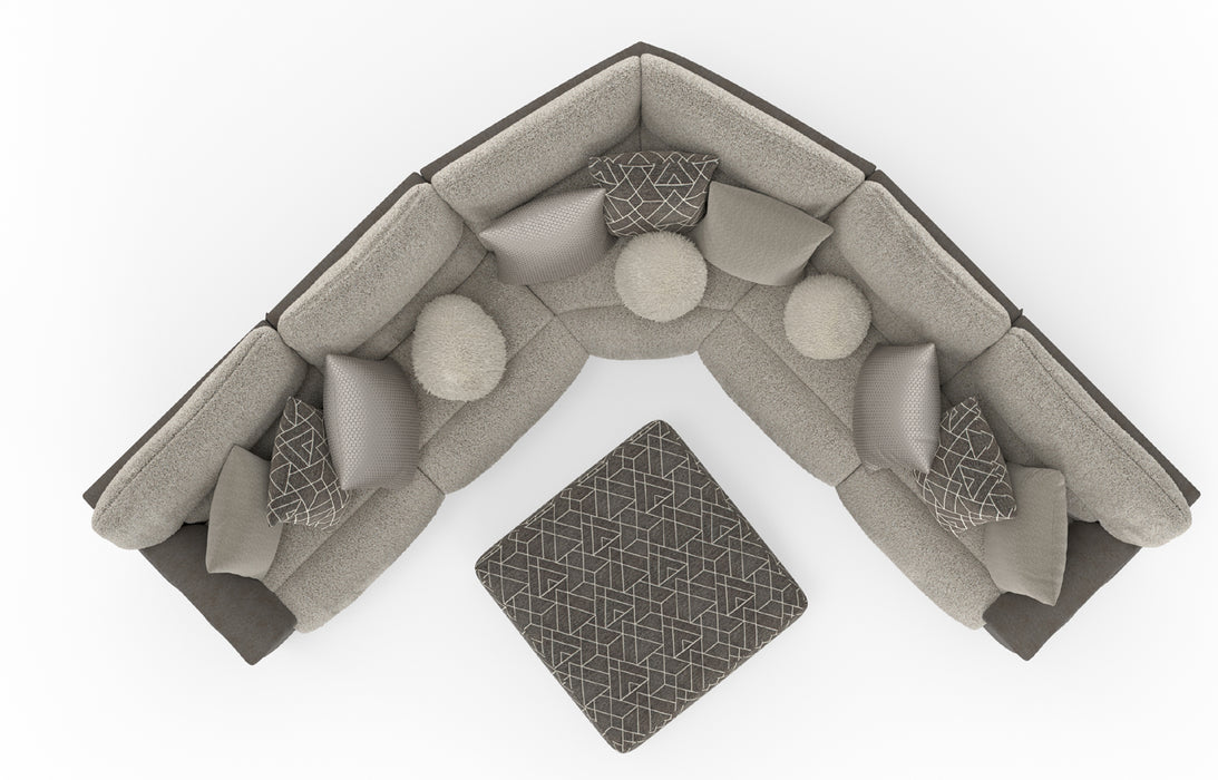 Catnapper - Rendezvous 5 Piece Power Headrest Reclining Sectional Sofa in Umber/Fawn - 62746-2744-2748-62745-62747