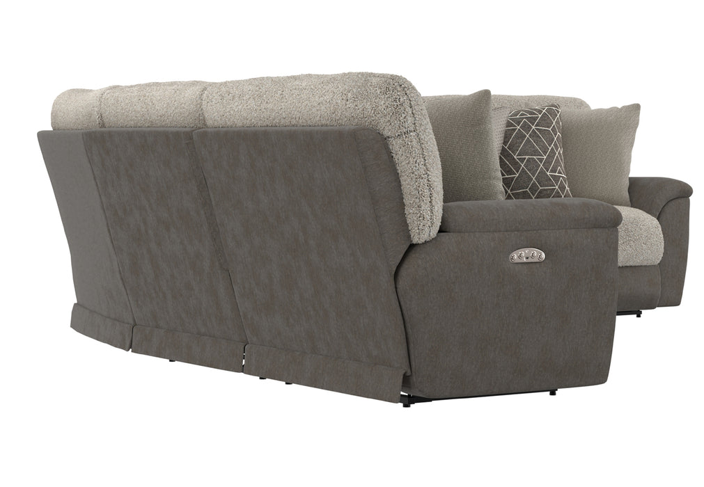 Catnapper - Rendezvous 5 Piece Power Headrest Reclining Sectional Sofa in Umber/Fawn - 62746-2744-2748-62745-62747 - GreatFurnitureDeal