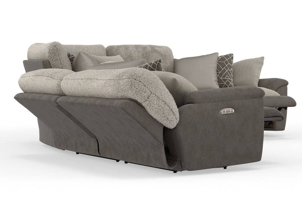 Catnapper - Rendezvous 5 Piece Power Headrest Reclining Sectional Sofa in Umber/Fawn - 62746-2744-2748-62745-62747 - GreatFurnitureDeal