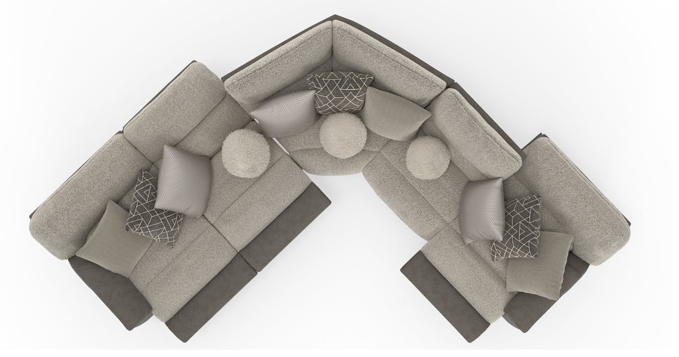 Catnapper - Rendezvous 5 Piece Power Headrest Reclining Sectional Sofa in Umber/Fawn - 62746-2744-2748-62745-62747 - GreatFurnitureDeal