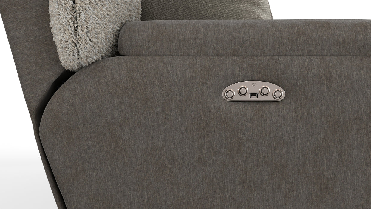 Catnapper - Rendezvous 5 Piece Power Headrest Reclining Sectional Sofa in Umber/Fawn - 62746-2744-2748-62745-62747