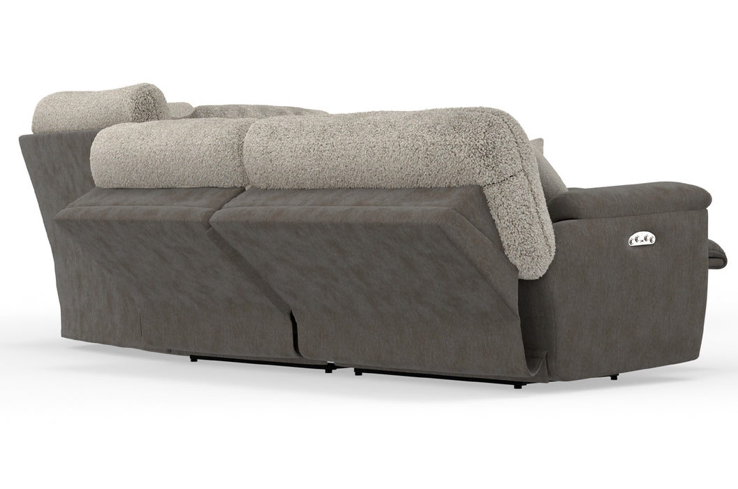 Catnapper - Rendezvous 5 Piece Power Headrest Reclining Sectional Sofa in Umber/Fawn - 62746-2744-2748-62745-62747