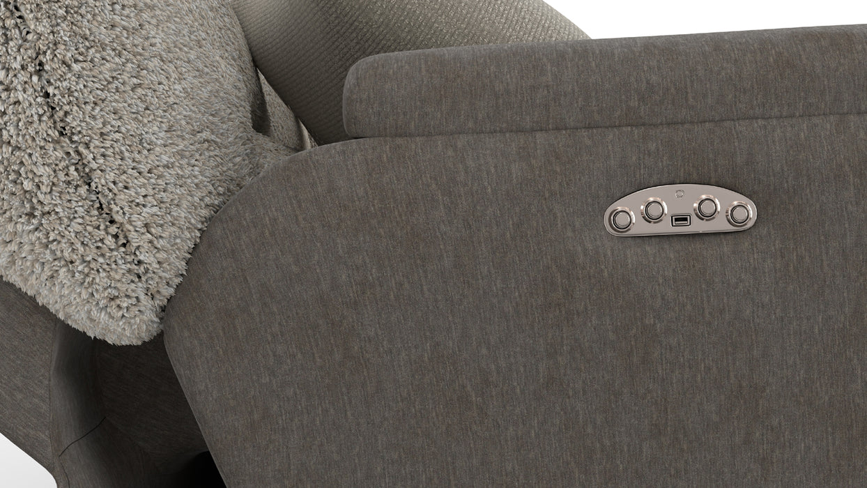 Catnapper - Rendezvous 5 Piece Power Headrest Reclining Sectional Sofa in Umber/Fawn - 62746-2744-2748-62745-62747