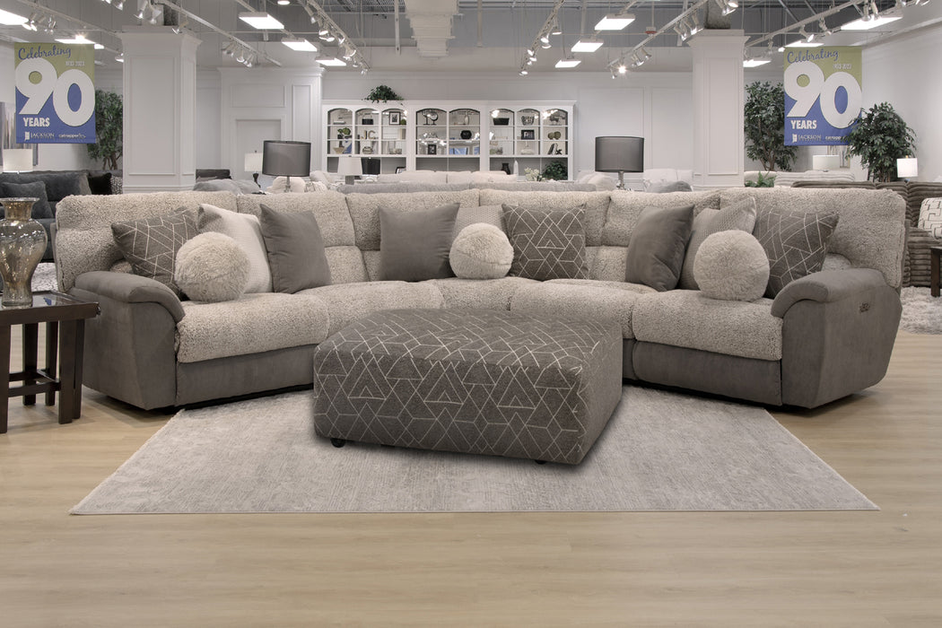 Catnapper - Rendezvous 5 Piece Power Headrest Reclining Sectional Sofa in Umber/Fawn - 62746-2744-2748-62745-62747