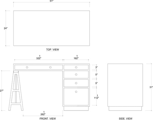 Bramble - Surveyor's Desk in Architectural White/Driftwood - BR-FAC-27506HRWDRW - GreatFurnitureDeal