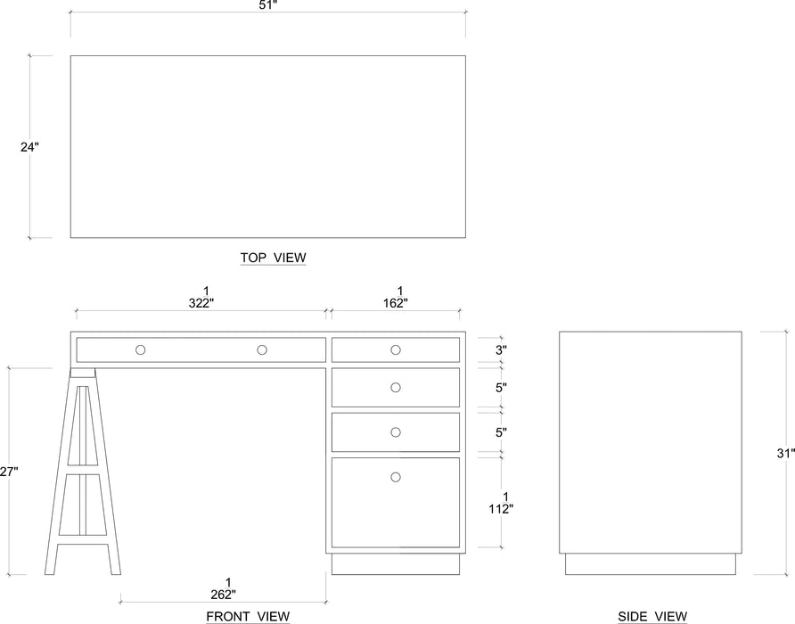 Bramble - Surveyor's Desk in Architectural White/Driftwood - BR-FAC-27506HRWDRW - GreatFurnitureDeal