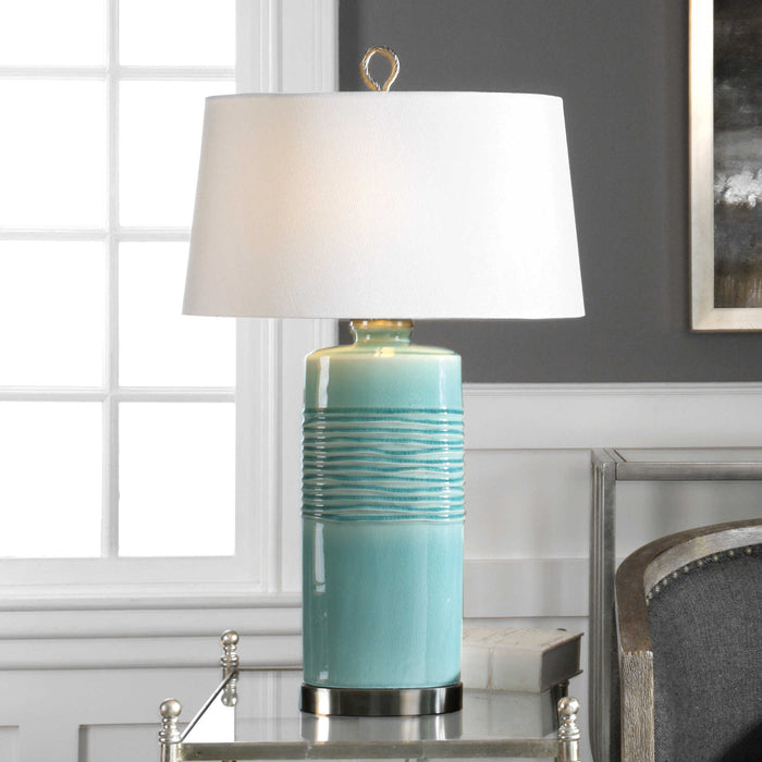 Uttermost - Rila Distressed Teal Table Lamp - 27569