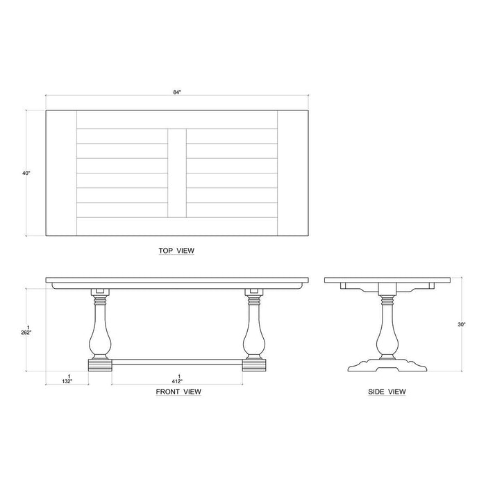 Bramble - Trestle Dining Table 84'' in Straw Wash - 27571STW-----