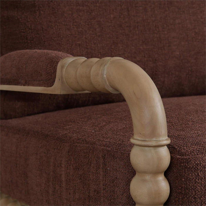 Bramble - Cholet Arm Chair in Fruitwood w/ Chestnut Brown Chenille Performance Fabric - 27622FRWSF267----
