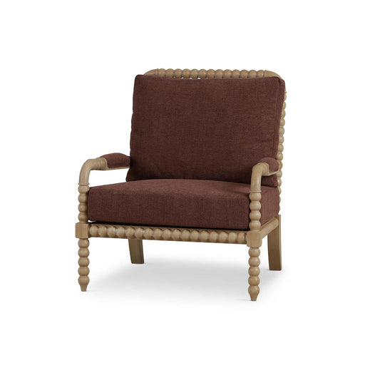 Bramble - Cholet Arm Chair in Fruitwood w/ Chestnut Brown Chenille Performance Fabric - 27622FRWSF267---- - GreatFurnitureDeal