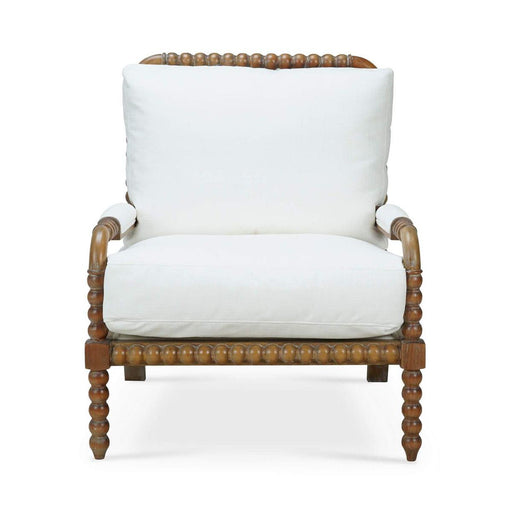 Bramble - Cholet Arm Chair in Straw Wash w/ Arctic White Performance Fabric - 27622STWSF204---- - GreatFurnitureDeal