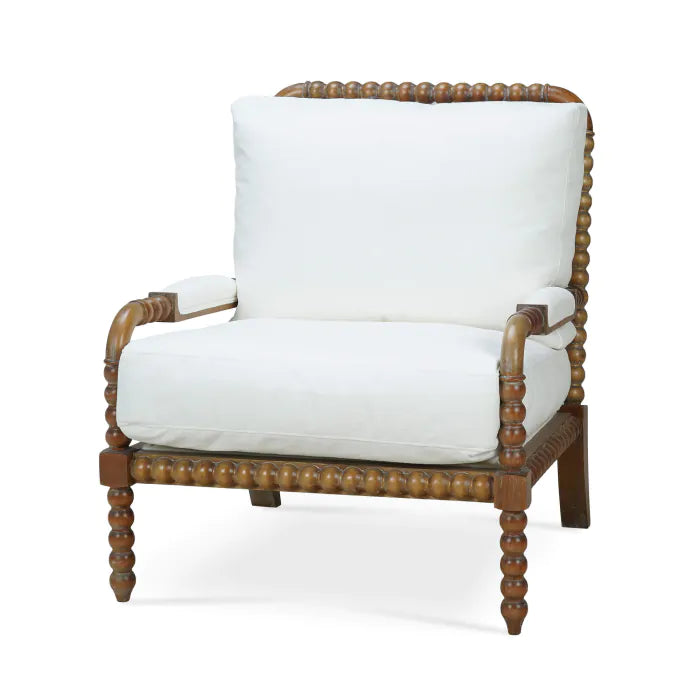 Bramble - Cholet Arm Chair In Straw Wash w/ Arctic White Performance Fabric - 27622STWSF204 - GreatFurnitureDeal