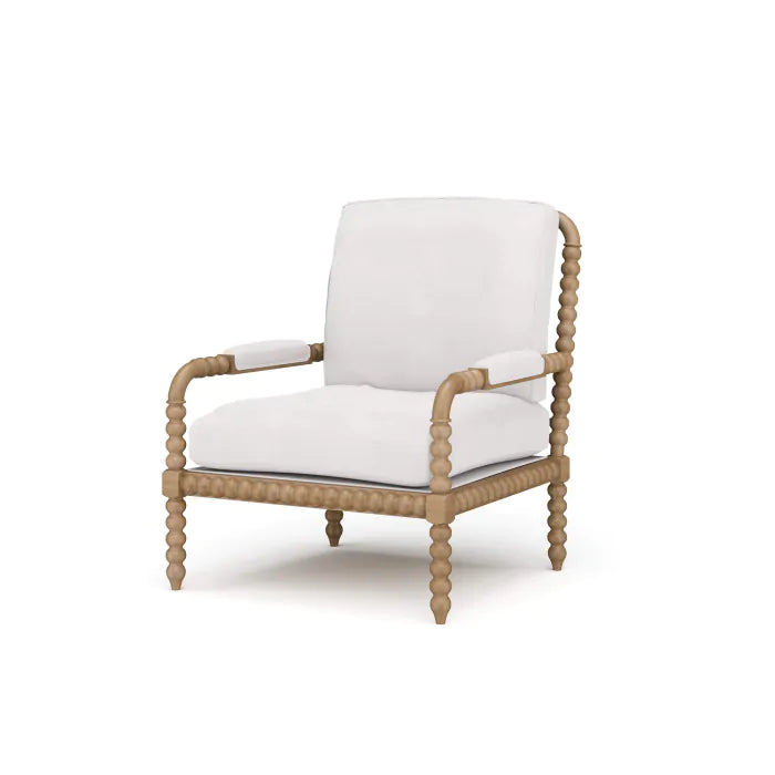 Bramble - Cholet Arm Chair In Straw Wash w/ Arctic White Performance Fabric - BR-27622STWSF204 - GreatFurnitureDeal