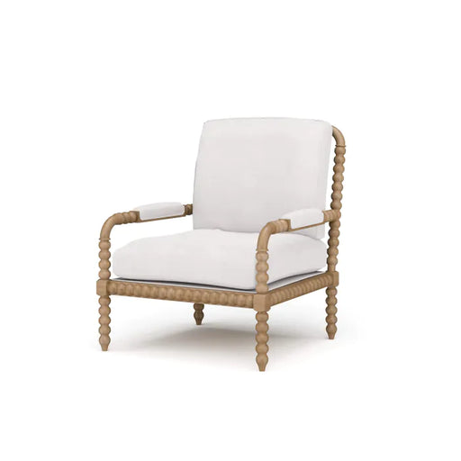 Bramble - Cholet Arm Chair In Straw Wash w/ Arctic White Performance Fabric - 27622STWSF204 - GreatFurnitureDeal