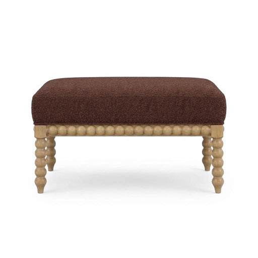 Bramble - Cholet Ottoman in Fruitwood w/ Chestnut Brown Chenille Performance Fabric - 27623FRWSF267---- - GreatFurnitureDeal