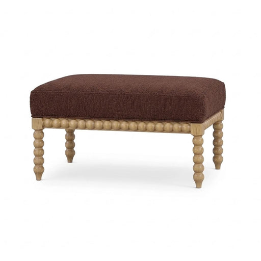 Bramble - Cholet Ottoman in Fruitwood w/ Chestnut Brown Chenille Performance Fabric - 27623FRWSF267---- - GreatFurnitureDeal