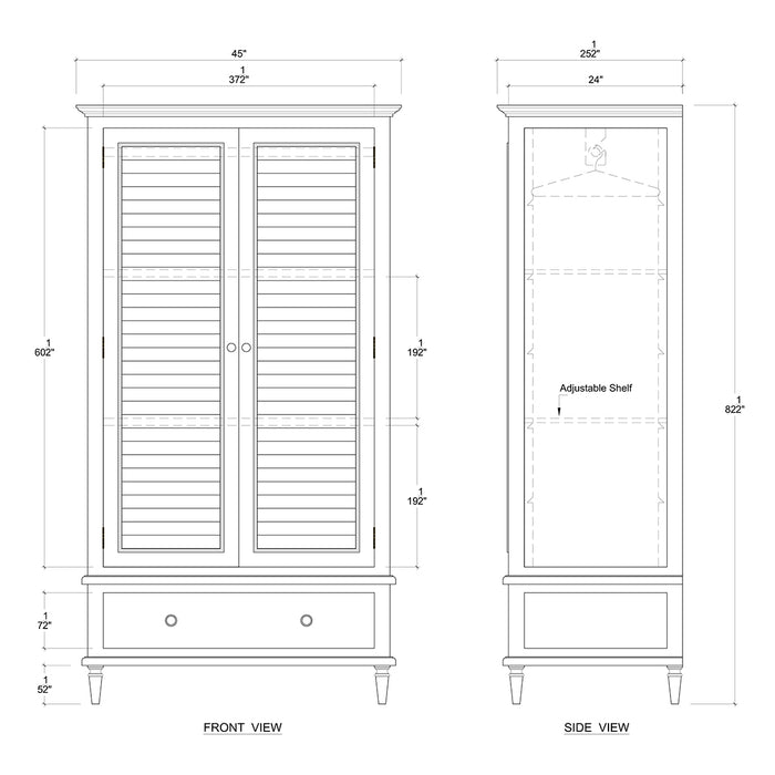 Bramble - Sawyer Wardrobe w/ Shutter Door - BR-27630 - GreatFurnitureDeal