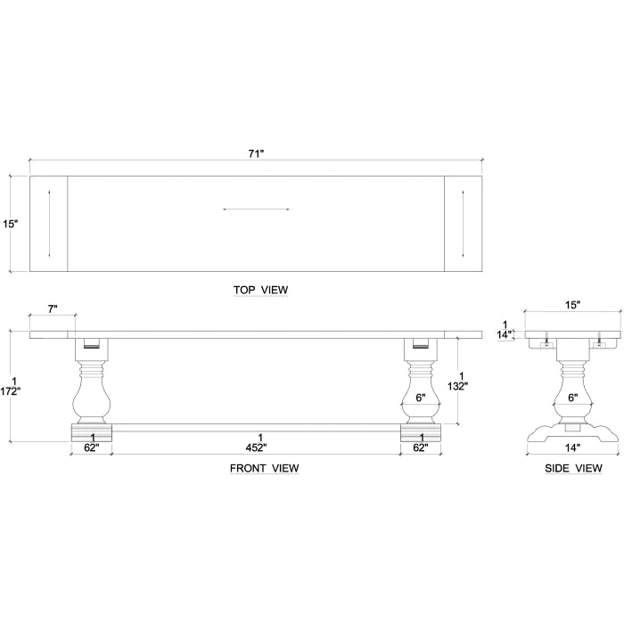 Bramble - Trestle Dining Bench in Straw Wash - 27697STW----- - GreatFurnitureDeal