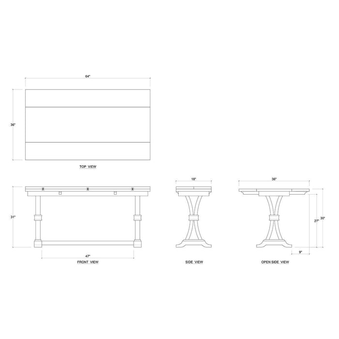 Bramble - Archer Folding Top Sofa Table in Straw Wash - 27701STW----- - GreatFurnitureDeal