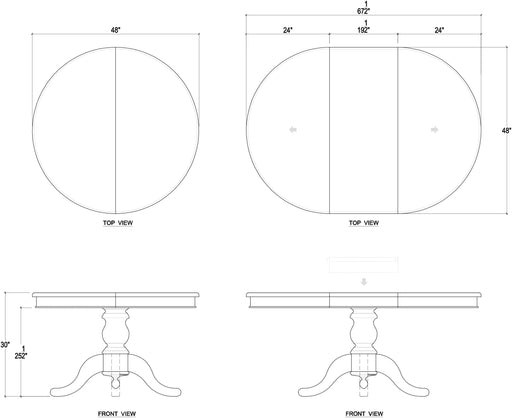 Bramble - Farmhouse Round Extension Table 48'' extends to 67.5'' - BR-27773 - GreatFurnitureDeal