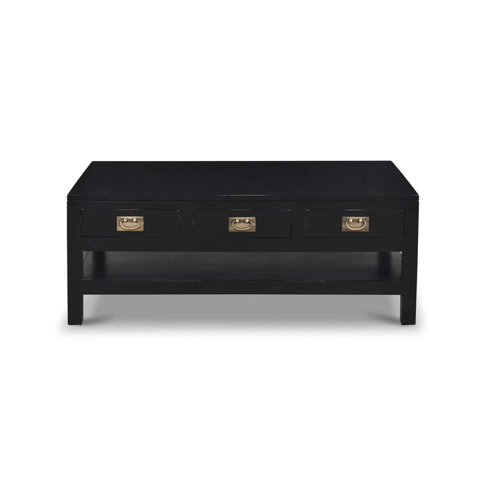 Bramble - Kagu 6 Drawer Coffee Table w- Shelf in Black - BR-27795BBA