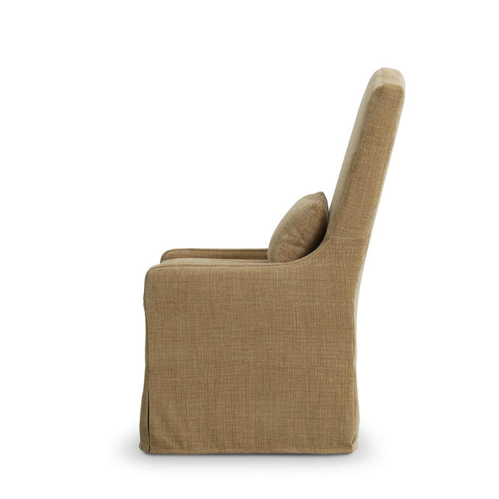 Bramble - Sierra Slipcovered Dining Chair w/ Castors w/ Thames French Yellow Performance Fabric - 27837SF246-----