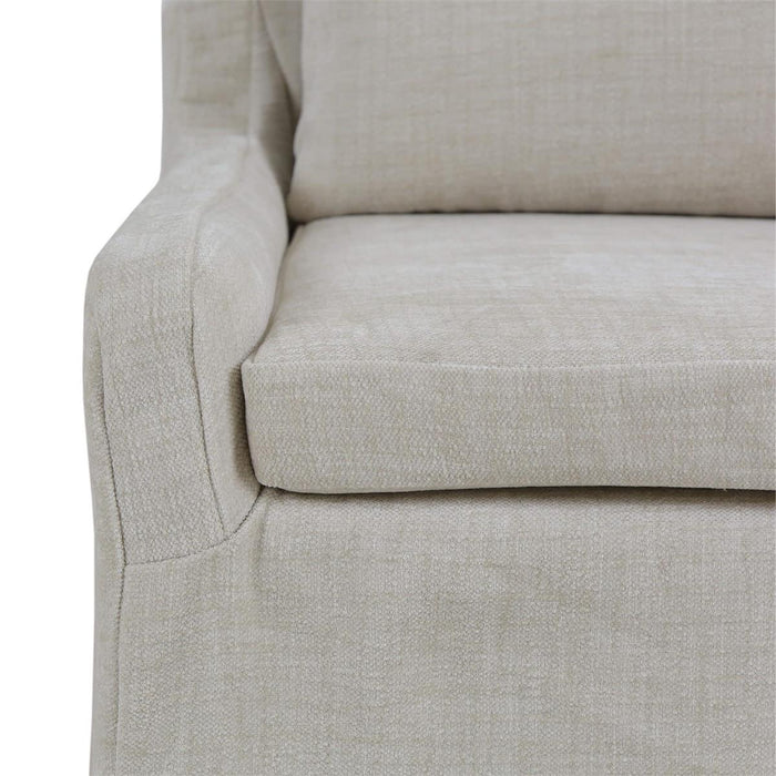 Bramble - Sierra Slipcovered Dining Chair w/ Castors w/ Thames Natural Performance Fabric - 27837SF247-----