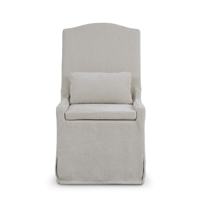 Bramble - Sierra Slipcovered Dining Chair w/ Castors w/ Thames Natural Performance Fabric - Set of 2 - 27837SF247----- - GreatFurnitureDeal