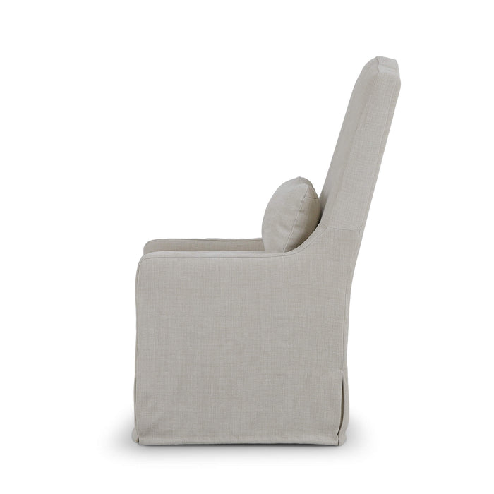 Bramble - Sierra Slipcovered Dining Chair w/ Castors w/ Thames Natural Performance Fabric - Set of 2 - 27837SF247----- - GreatFurnitureDeal