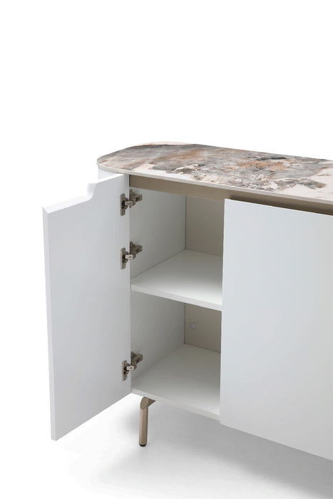 ESF Furniture - 93 - 8 Piece Dining Table Set in Golden Champagne - 93DININGTABLE-8SET - GreatFurnitureDeal