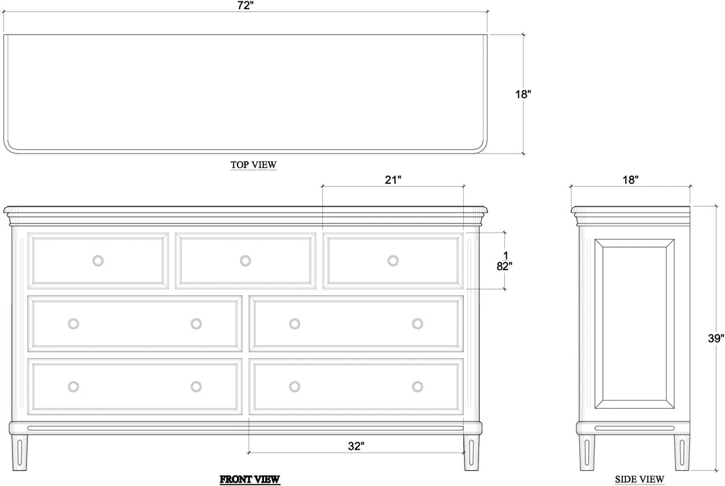 Bramble - Aries 7 Drawer Dresser - BR-23964WHD - GreatFurnitureDeal