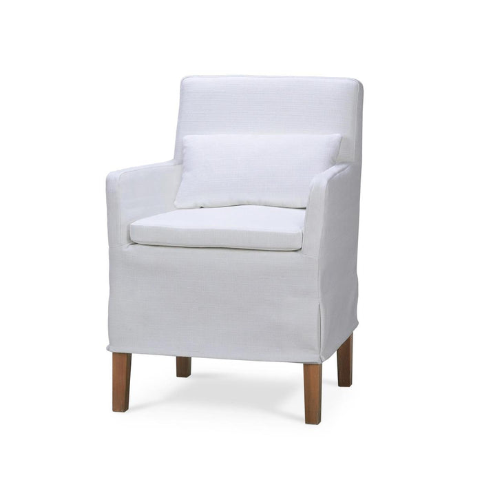 Bramble - Bilboa Slipcovered Arm Dining Chair in Straw Wash w/ Arctic White Performance Fabric (Set of 2) - 27884STWSF204----