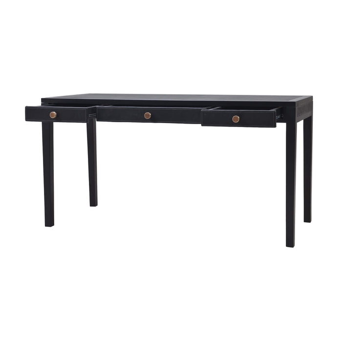 Bramble - Belmont Leather Desk in Batavia Black, Black Noir Leather - US-WS-27897BBAFBBL---- - GreatFurnitureDeal