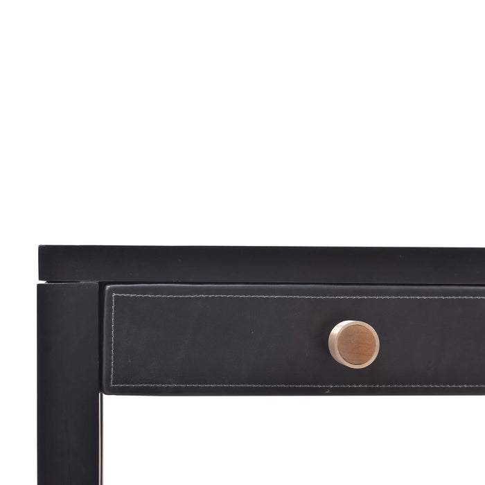 Bramble - Belmont Leather Desk in Batavia Black, Black Noir Leather - US-WS-27897BBAFBBL---- - GreatFurnitureDeal