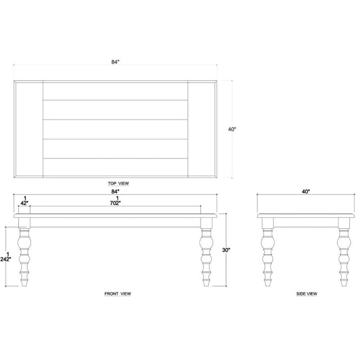 Bramble - Madison Rectangular Dining Table 84" - 27898GCH - GreatFurnitureDeal