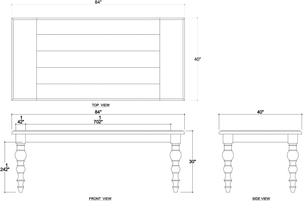 Bramble - Madison Rectangular Dining Table 84" in Walnut - 27898WLT-----