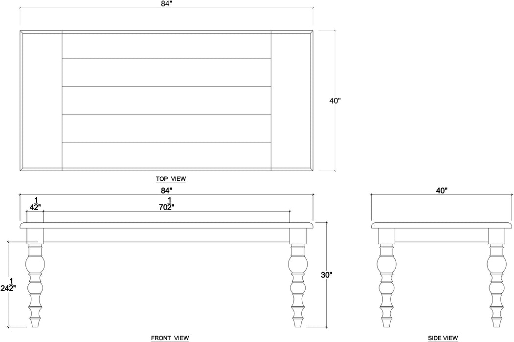 Bramble - Madison Rectangular Dining Table 84" in Grey Charleston - US-WS-27898GCH-----