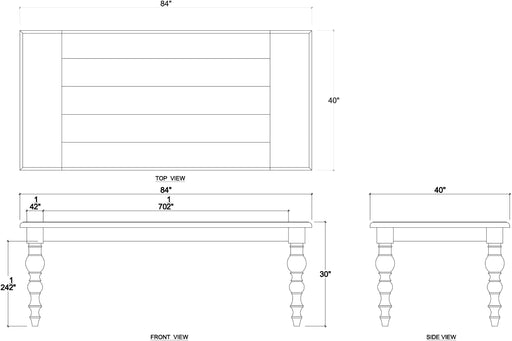 Bramble - Madison Rectangular Dining Table 84" - BR-27898 - GreatFurnitureDeal