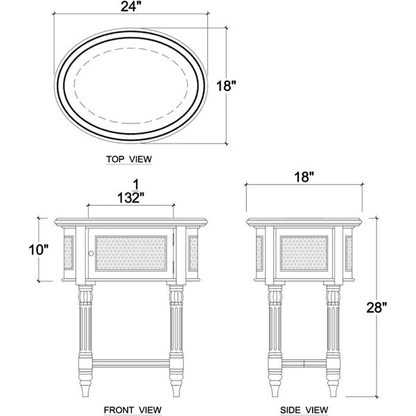 Bramble - Montego Side Table w/ Rattan Door - 27900GCH - GreatFurnitureDeal