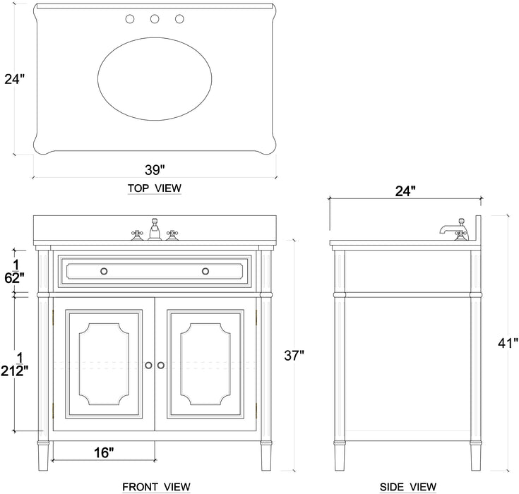 Bramble - Nantes Single Vanity w/ Sink & Marble Top - BR-27906 - GreatFurnitureDeal