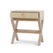 Bramble - Renoir Bedside Table Wrapped in Natural Rattan w/ Sandbar Legs - 27912RNATSNB---- - GreatFurnitureDeal